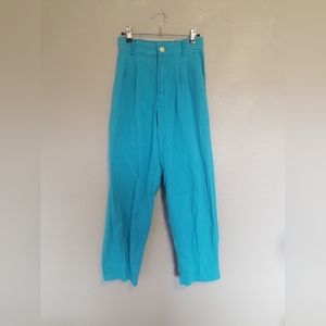 The BRIGHTEST Big Bud Press turquoise teal blue TROUSERS XS